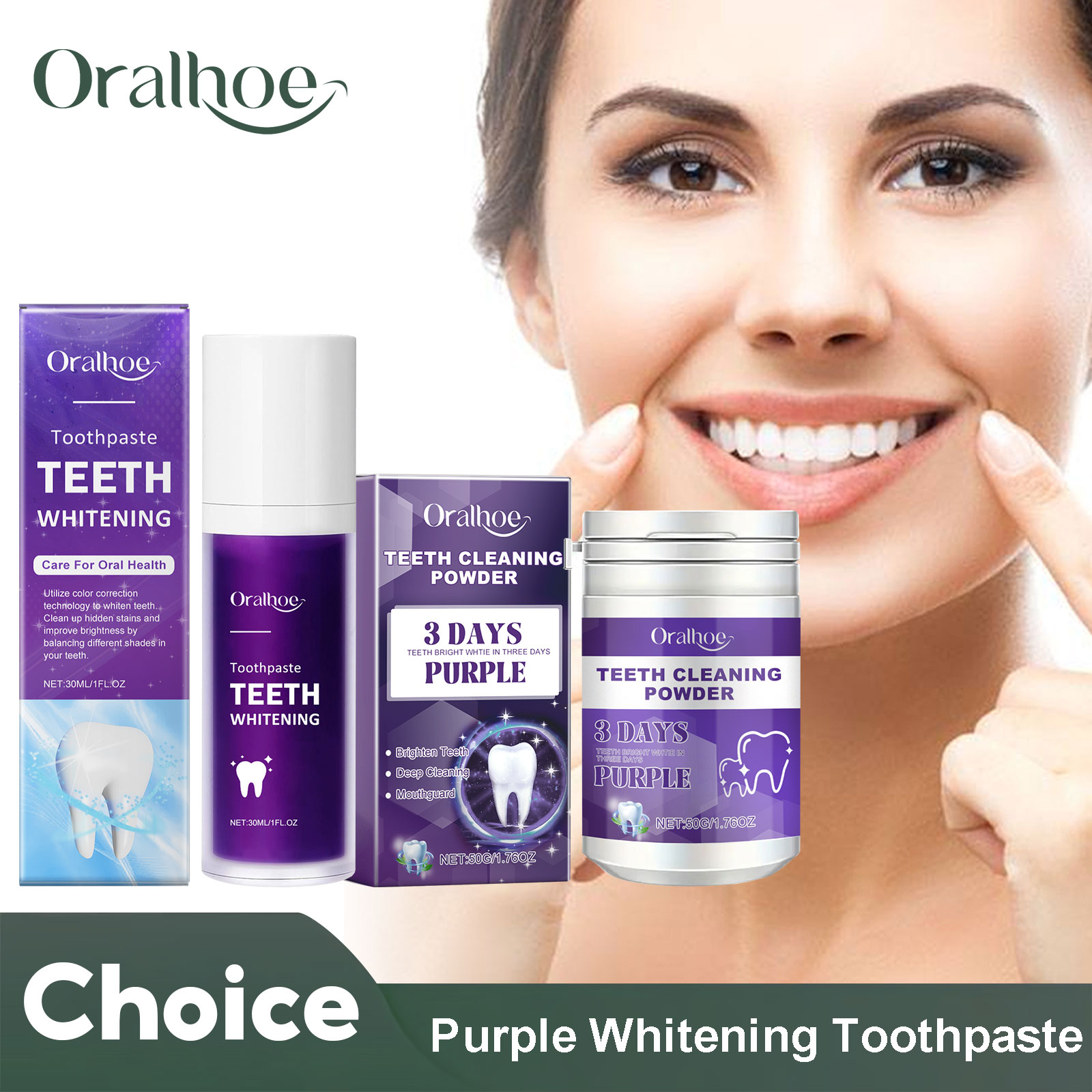 Teeth Whitening Street - Purple Corrector Teeth Whitening Toothpaste Deep