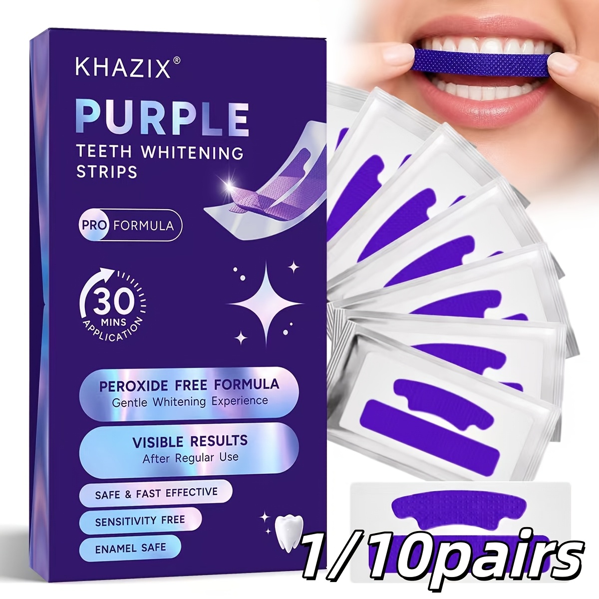1/10pairs Purple Teeth Whiteni - Teeth Whitening Street 评论和价格